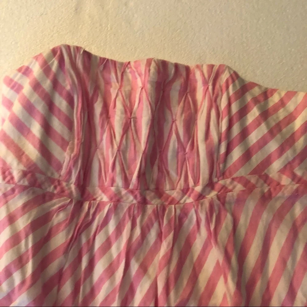 Lilly Pulitzer white pink striped strapless dress - Picture 6 of 9
